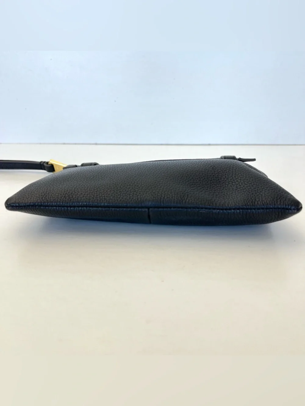 AIMEE KESTENBERG Melville Black Pebbled Leather Zipper Closure Clutch Wristlet